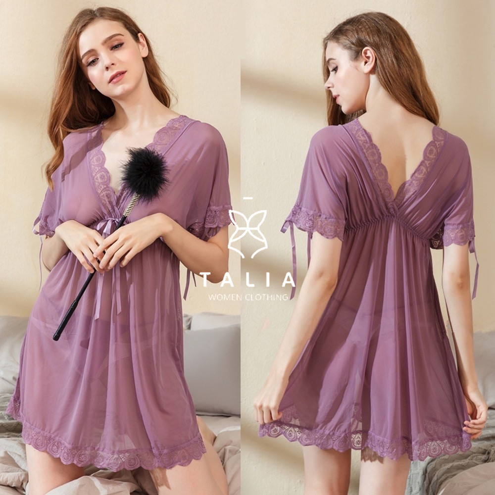 Lace Long Nightdress Babydoll Pajamas Sexy Lingerie Sleepwear Nightwear Pyjamas Shopee Singapore