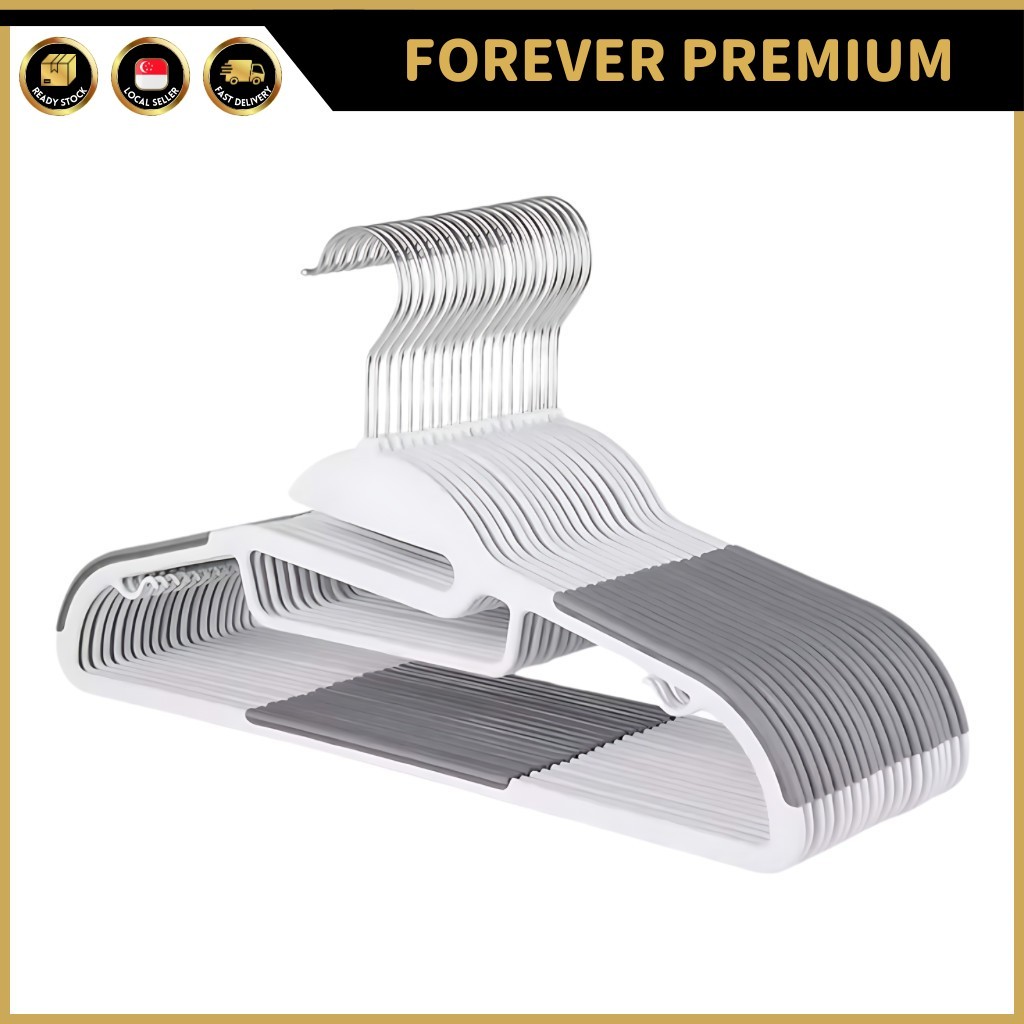 (FOREVER PREMIUM) 10Pcs Anti Slip Hanger Smart Closet Organizer Clothes ...