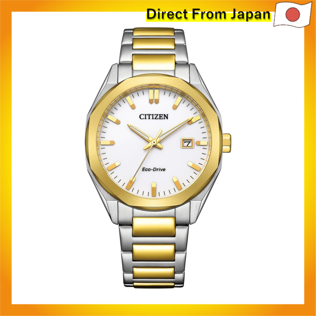 Citizen Photovoltaic Eco Drive Watch Waterproof Octagon White Gold Simple BM7624 82A Men s Silver