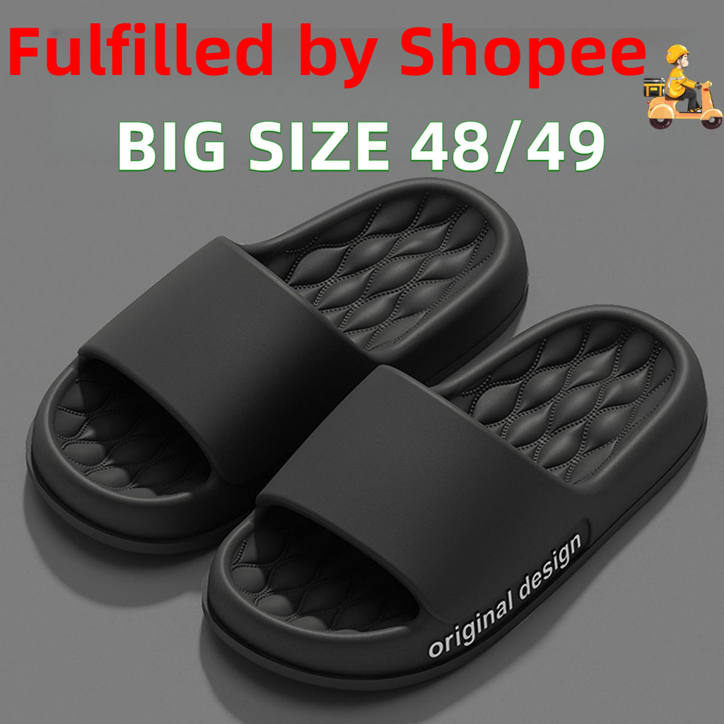 Big Size 48/49 Slippers Men Bathroom Slippers Non-slip Thick Bottom ...