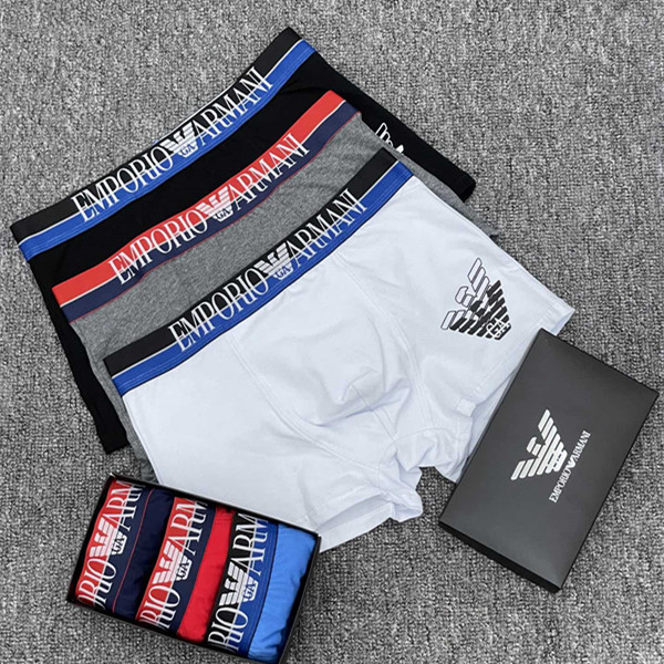 [3pcs+Box] Men's Underwear Skin-Friendly Comfortable Boxer Briefs Boxer ...