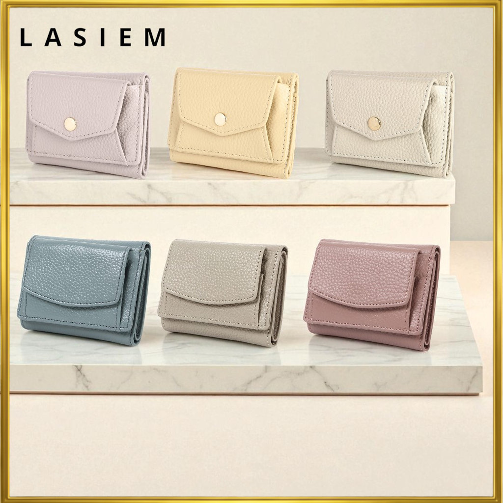 LASIEM Mini Wallet Compact Folding Leather Wallet for Women Hands-Free ...