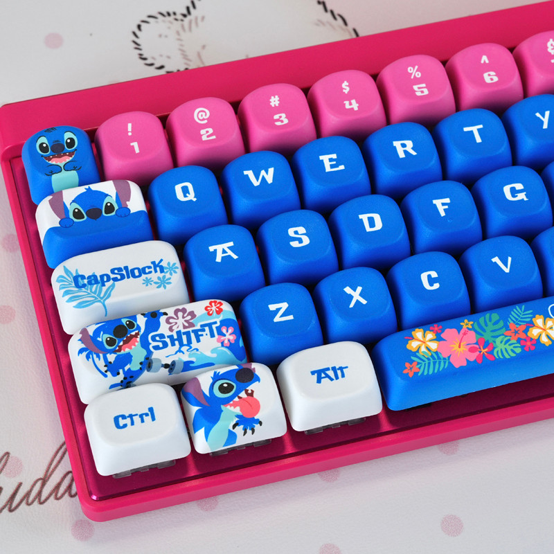 Stitch Keycaps English MOA Profile Cute Keycaps DYE-SUB PBT Material ...