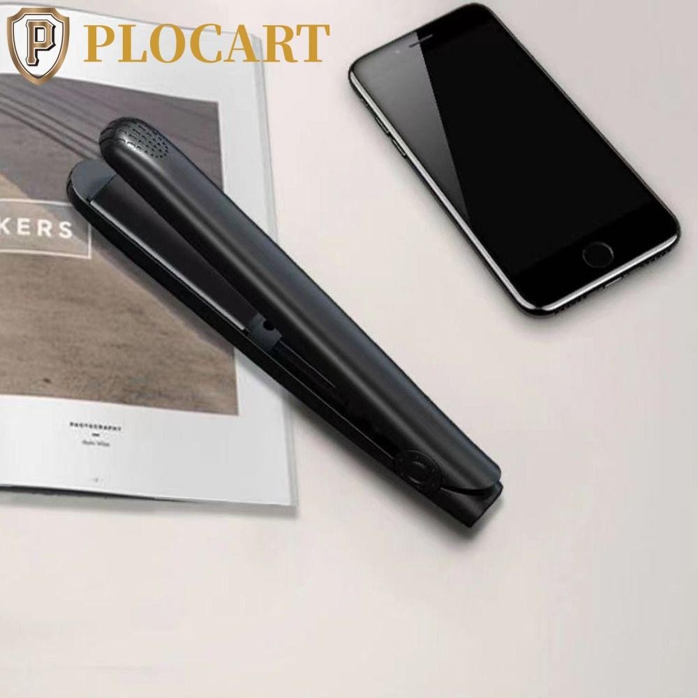 PLOCART Straight Clip Adjustable Temperature Fast Heating Curling Iron Professional Dual use Straightening Wet and Dry Electric Splint Men