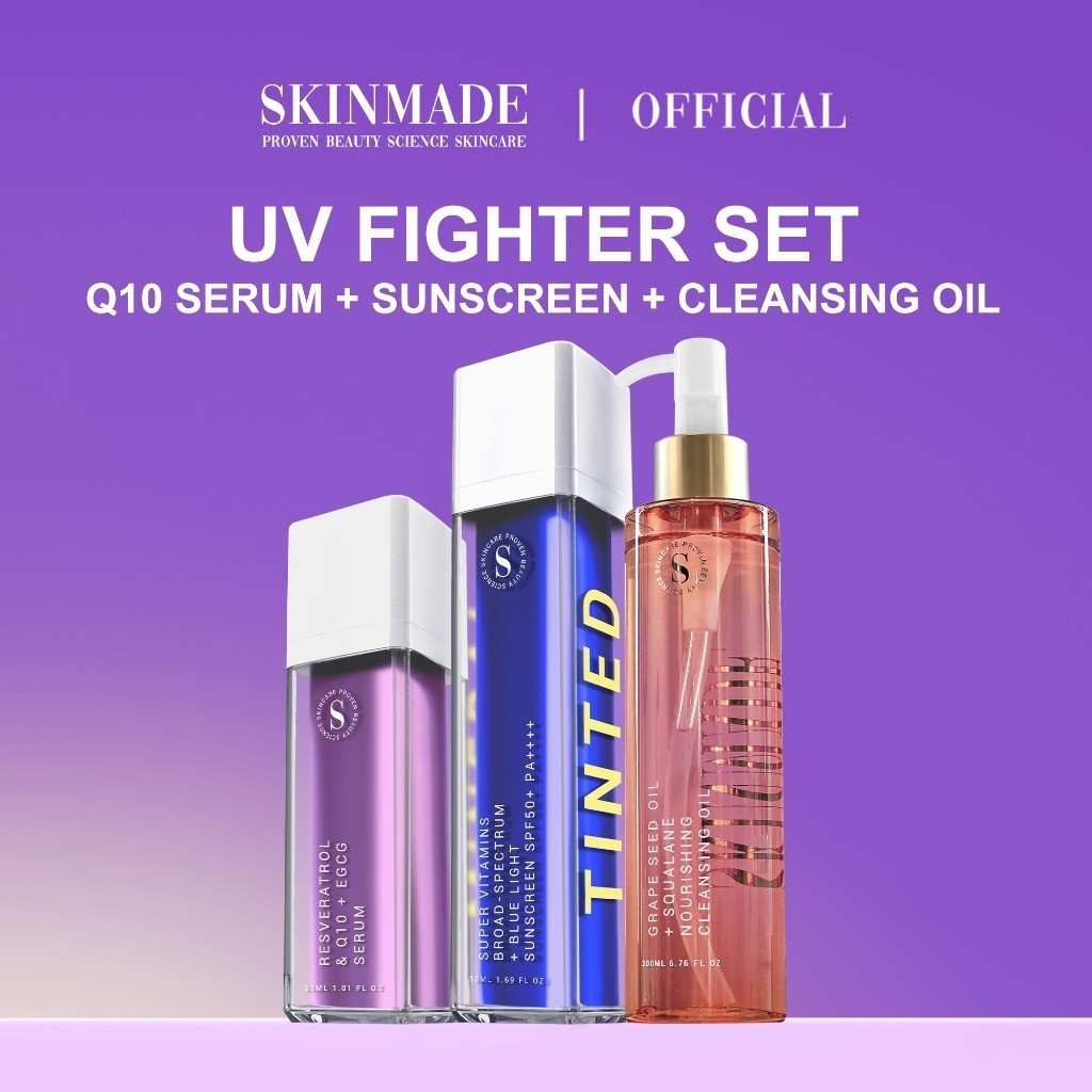 SKINMADE UV Fighter Set - Resveratrol & Q10 + EGCG Sunscreen SPF50 ...