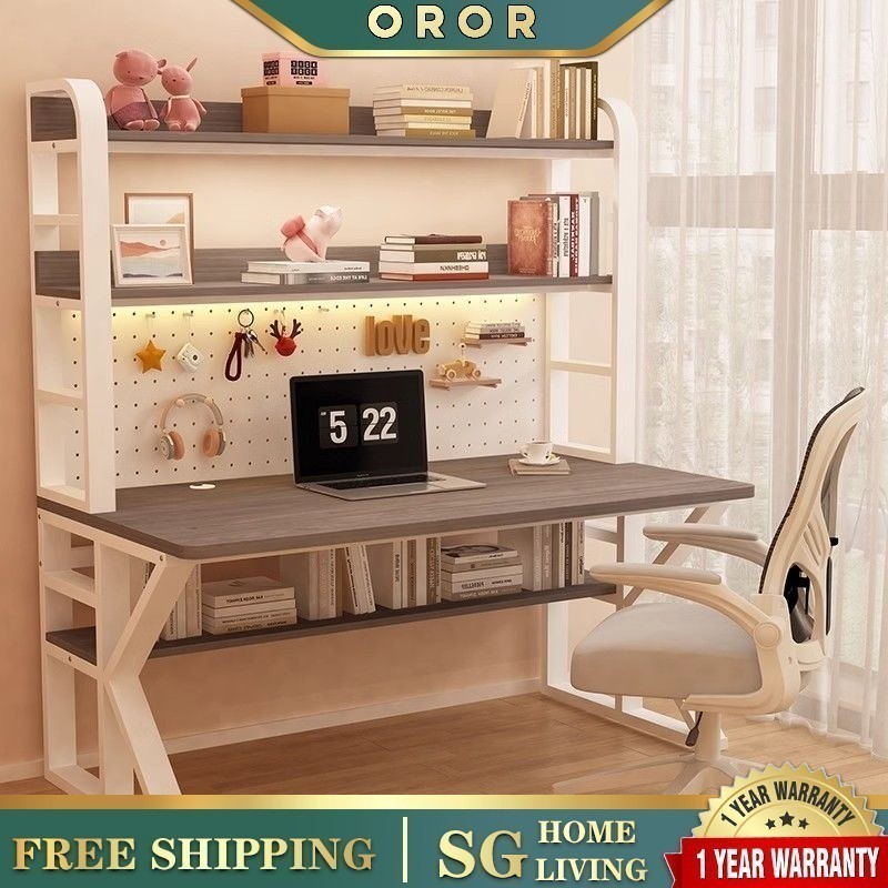 OROR Study Table Computer Table Desk Cave Board Bookshelf Integrated ...