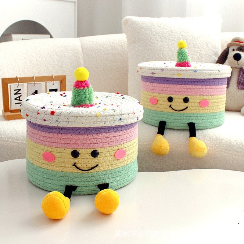 Kids Storage Basket - Cute Doll Cake Design | Multi-Use Toy & Snack ...