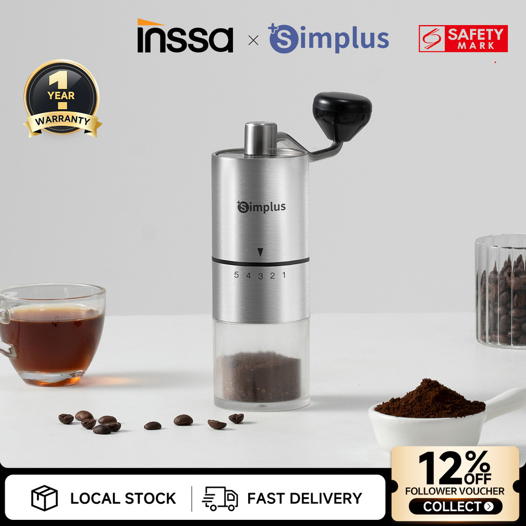 Inssa Manual Coffee Bean Grinder丨5 Tiers of Grinding Setting丨Ceramic ...