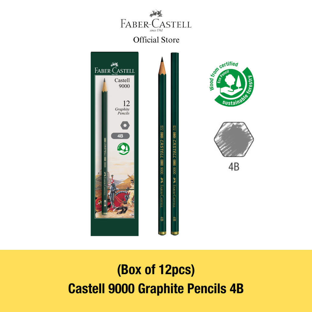 Faber-Castell - Castell 9000 Graphite Pencils Box of 12pcs | Shopee  Singapore