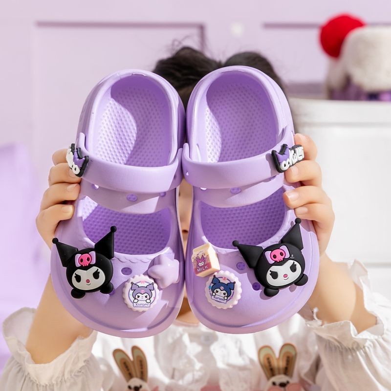 Summer Cute Kuromi Sandal Kids Girl Princess Shoes Soft Anti slip