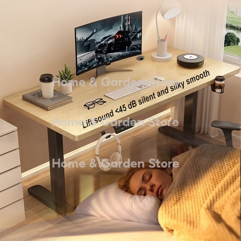 Computer Table Electric Height Adjustable 80cm Standing Desk Office 2 ...