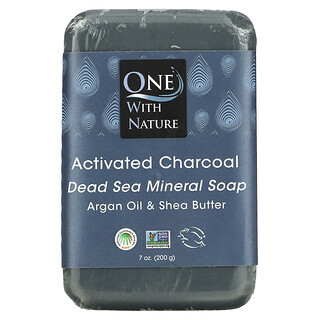 One with Nature, Dead Sea Mineral Soap Bar, Activated Charcoal, 7 oz ...