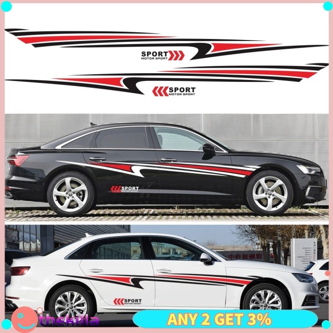 KILLA Universal Car Decal Refit Vehicle Waist Line Decal Car Body Decal ...