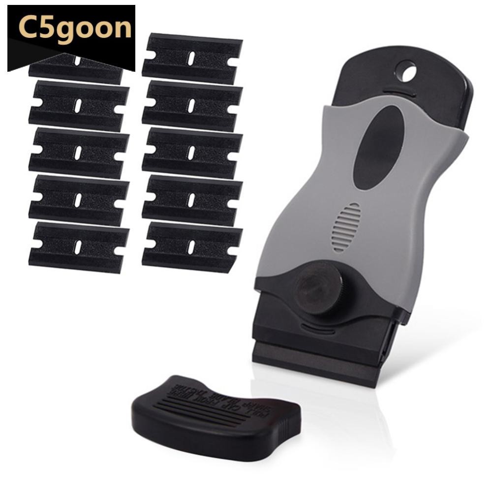 C5GOON 10Pcs Car Wash Sticker Cleaning Razor Scraper with Plastic Blade ...
