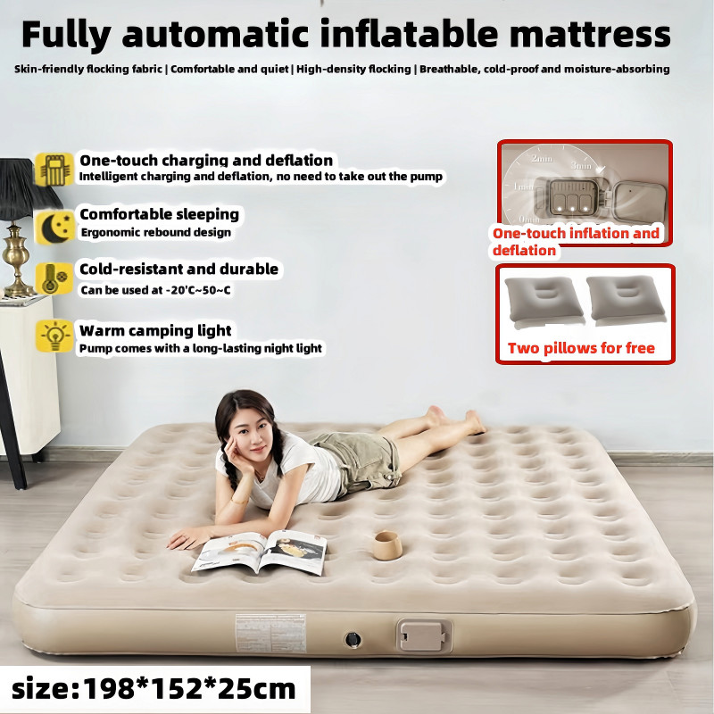 SG Stock Automatic Inflatable Air Bed Mattress Size 198 152 25cm double bed Send pillow 2 Shopee Singapore