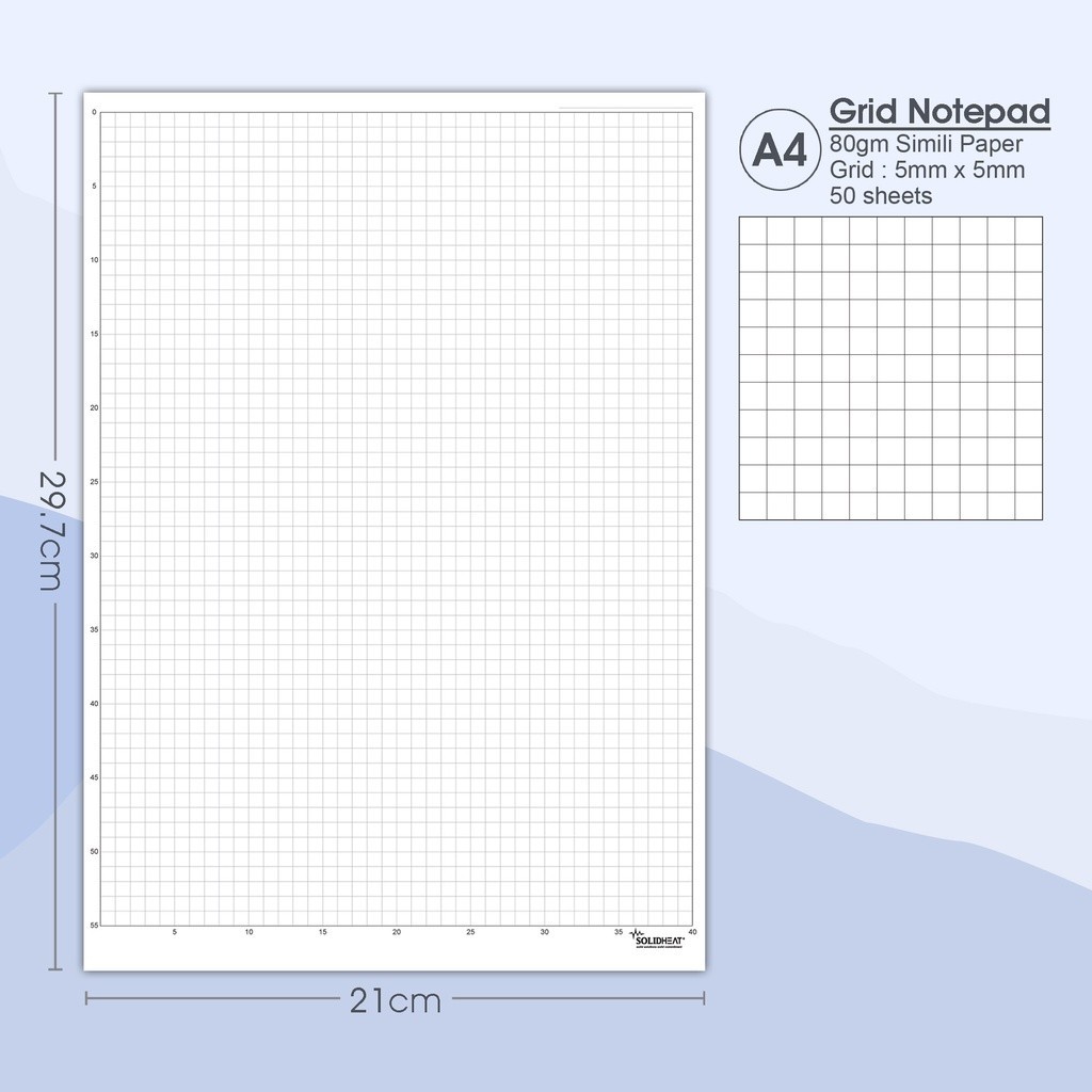 [Ready Stock]A4 21X30cm Grid 5mm x 5mm 50sheets notepad white paper ...