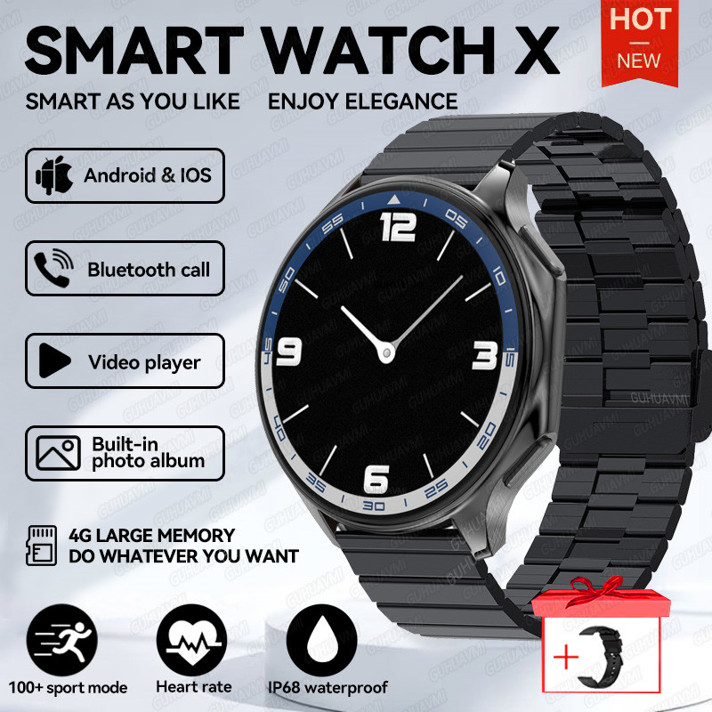 New for OPPO IOS Watch X Smart Watch 4G Memory Music Video Bluetooth Call Waterproof AMOLED Smartwatch for TWS Earphones Shopee Singapore