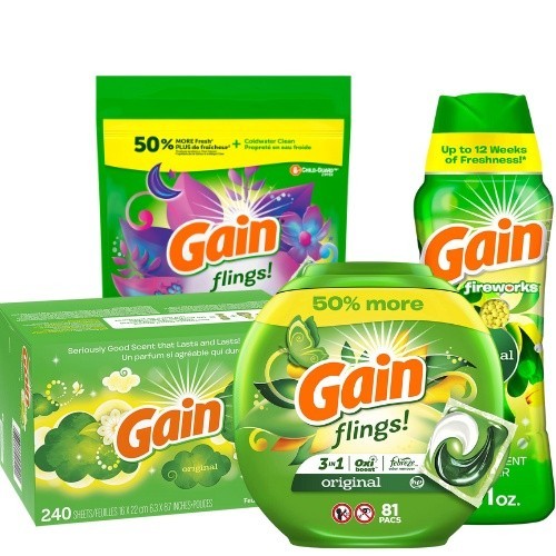 Gain Dryer Sheets Laundry Fabric Softener | Gain Flings Detergent Soap ...