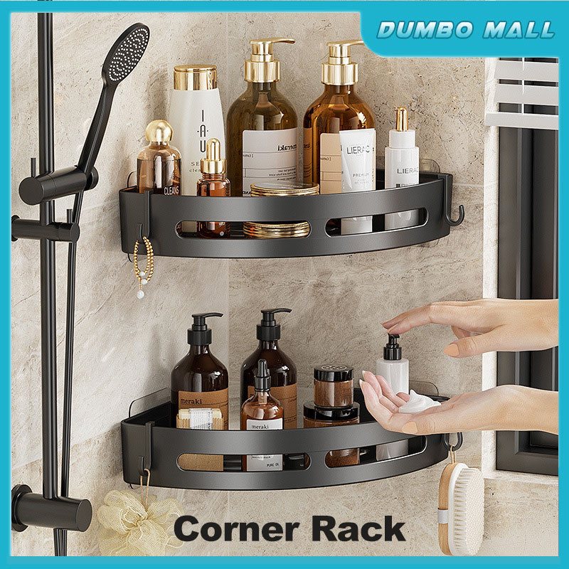 Bathroom Rack Corner Storage Organizer Wall Monted Toilet Shelf Shower ...