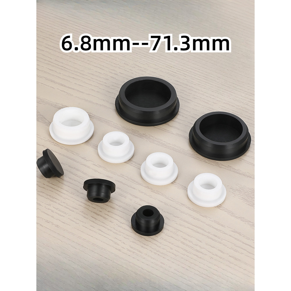 Silicone Rubber Hole Caps Black 11~30mm O-Ring Snap-on Blanking End - Foto 3