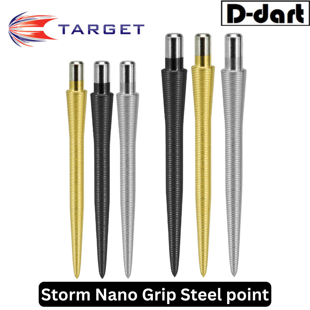 Target Dart Point - Storm Nano Grip Point Gold/Black/Silver Replacement ...