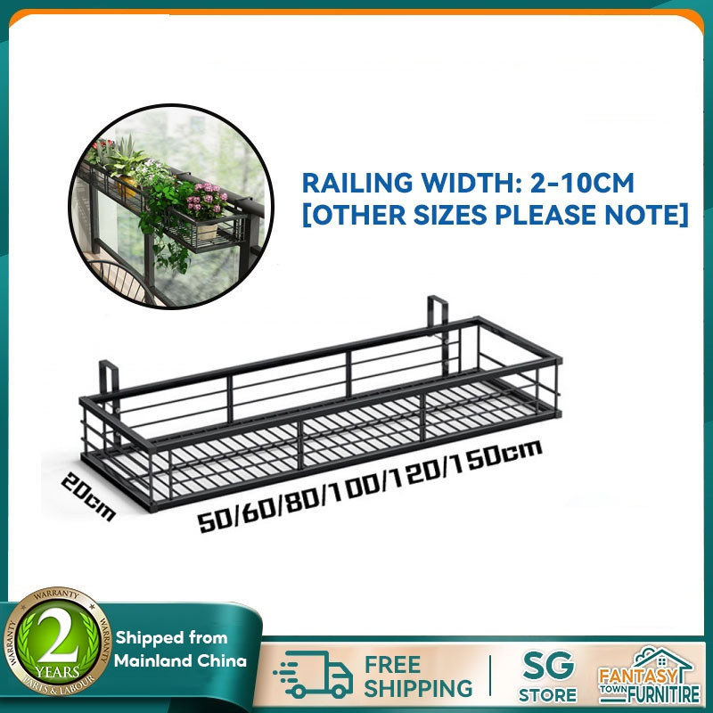 Flower Rack Plant Pots Hanging Pot Plant Rack Balcony Balustrade Flower ...