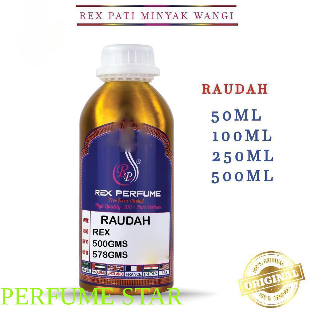 REX RAUDAH PATI MINYAK ATTAR BY REX PERFUME 500ML,250ML ,100ML, 50ML ...