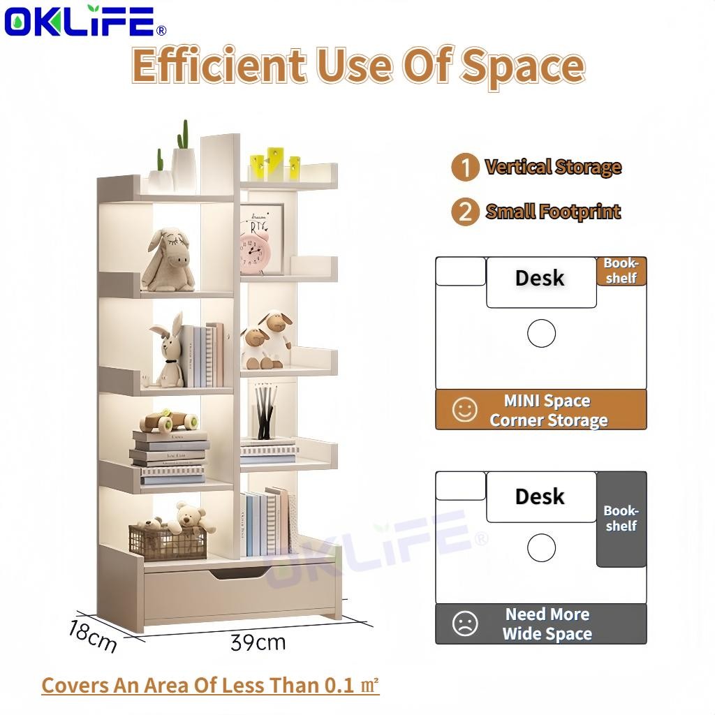 Narrow Floor-to-Ceiling Storage Bookshelf and Office Display Cabinet view 4
