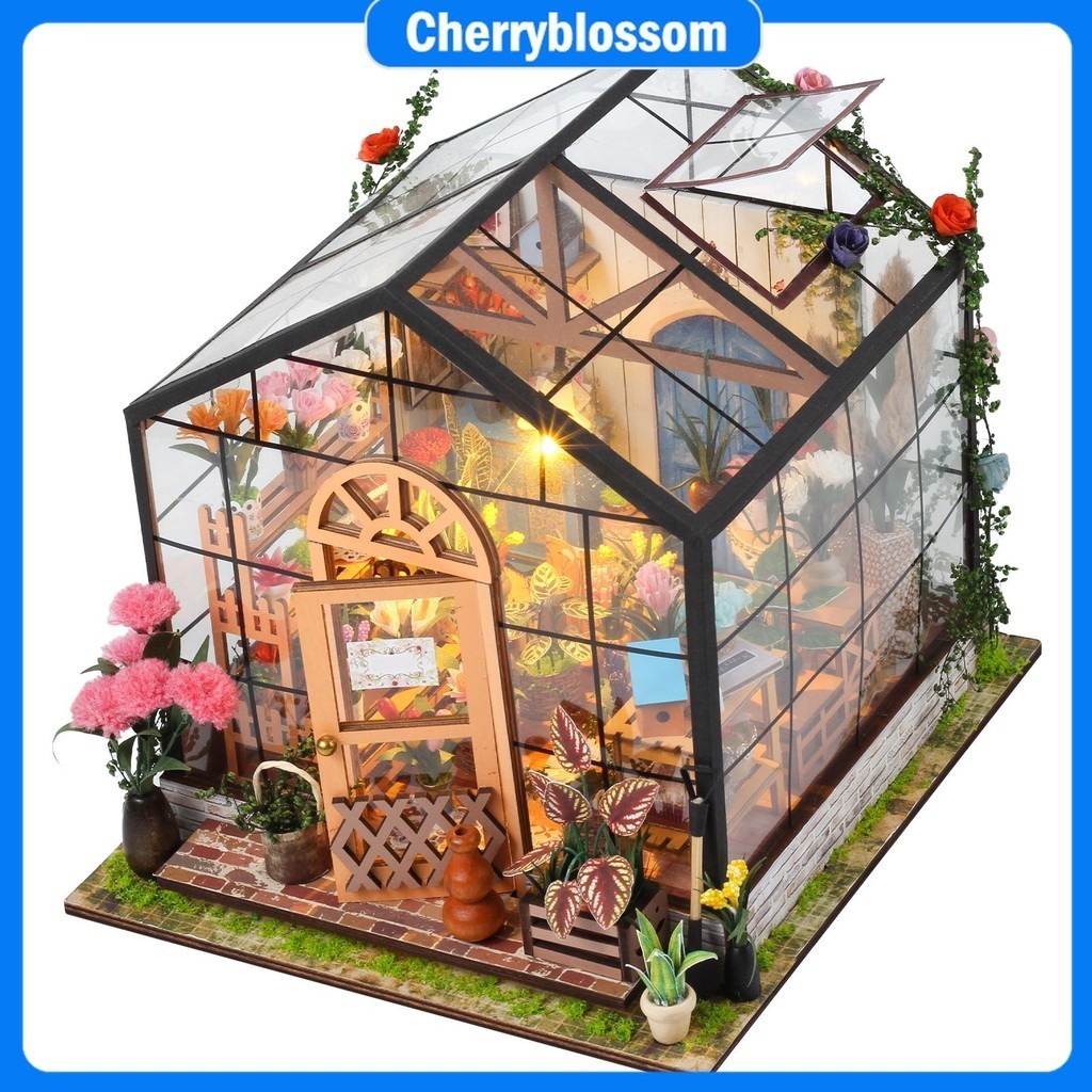DIY Miniature Dollhouse Kit 1:24 Scale 3D Miniature Flower House Kit ...