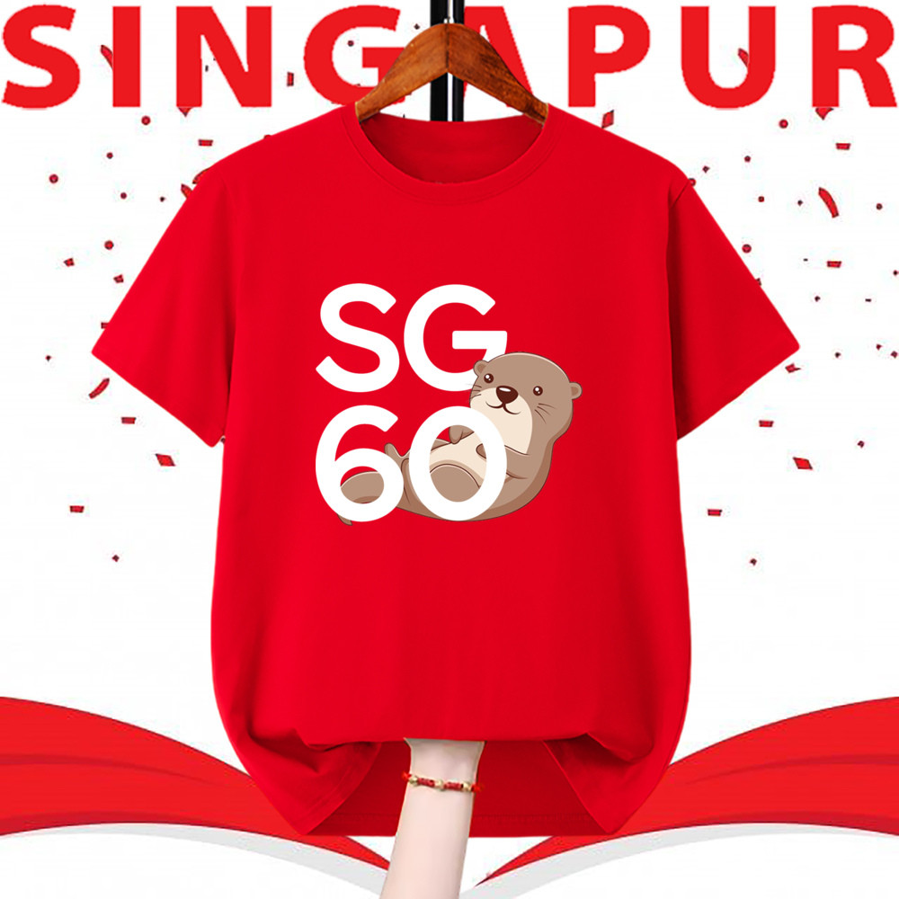 新加坡国庆60周年纪念T恤 Singapore Otter Sg60 Ndp 2025 Woment Shirt Round Neck T ...