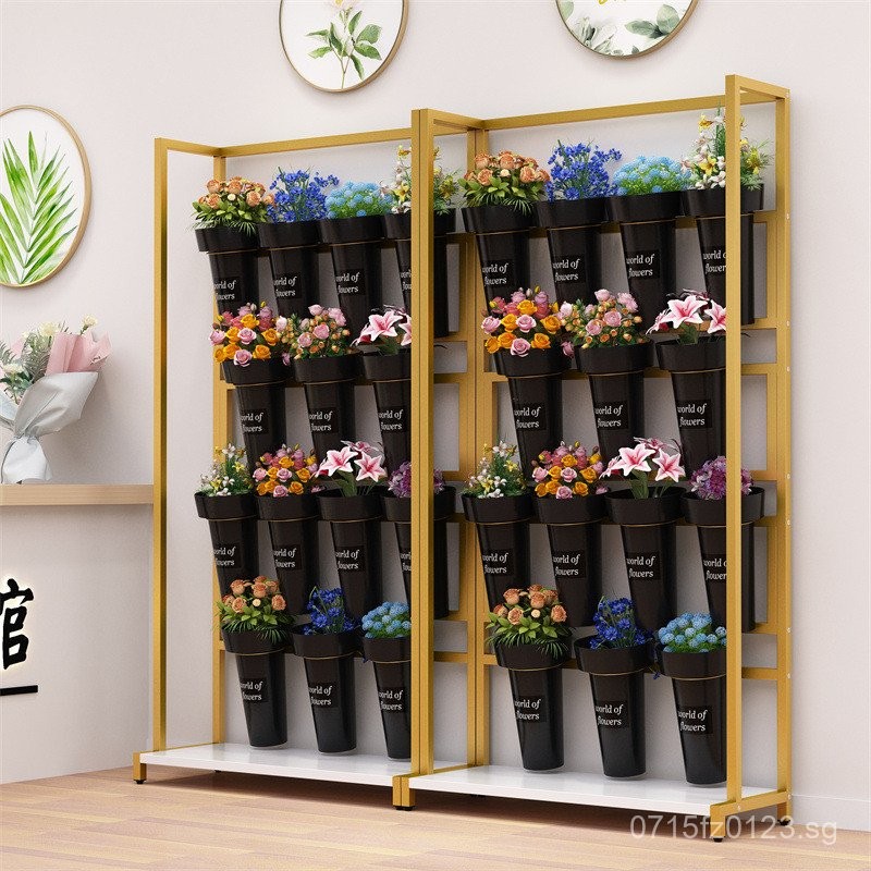 Space-Saving Display Rack Flower Bucket Flower Stand Round Bucket ...