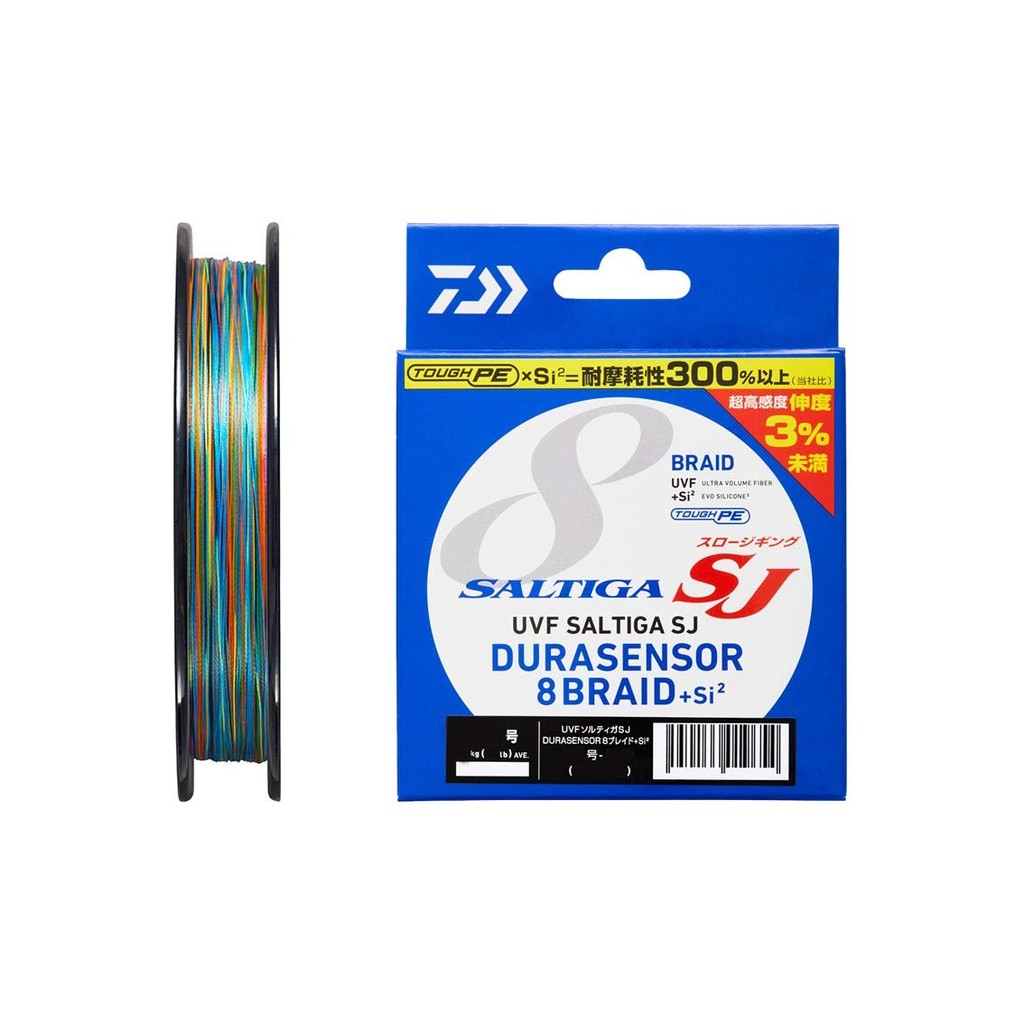Daiwa PE Line UVF Saltiga Dura Sensor X 8 + Si2 – 0,6 à 10, 200/300/400 M, Multicolore, Résistance 16 Kg