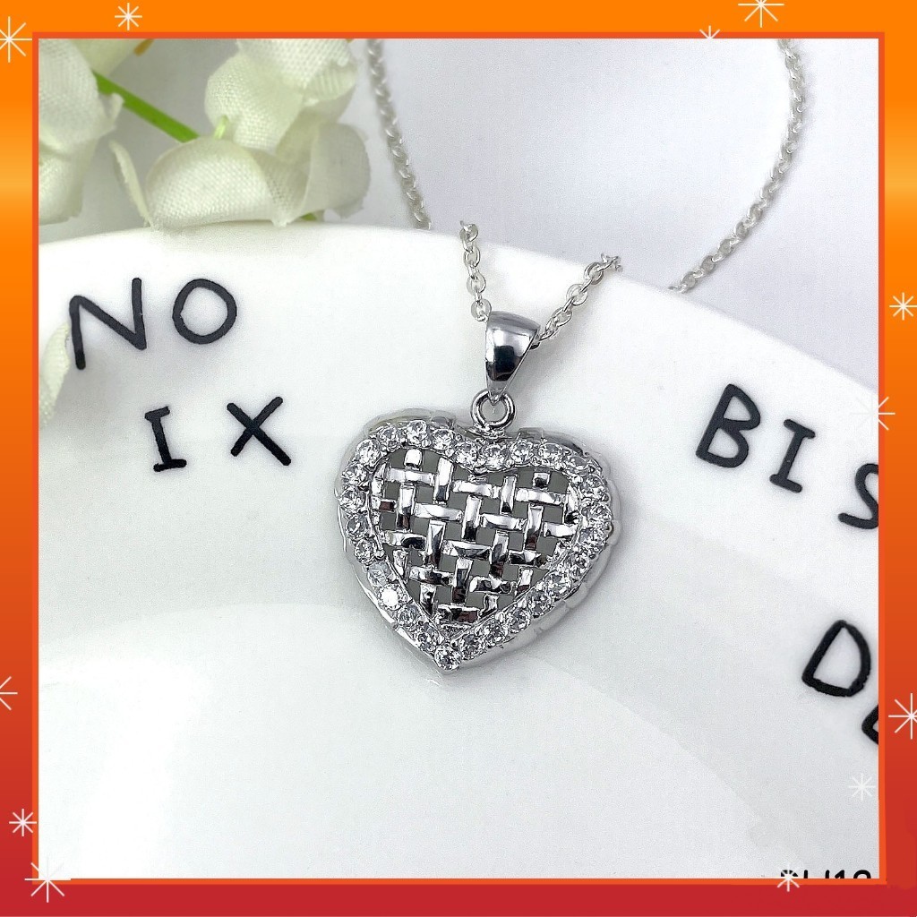 PROMO PH184 Twinkling Heart Pendant With Cubic Zirconia White Gold Plated Sterling Silver 925 Shopee Singapore