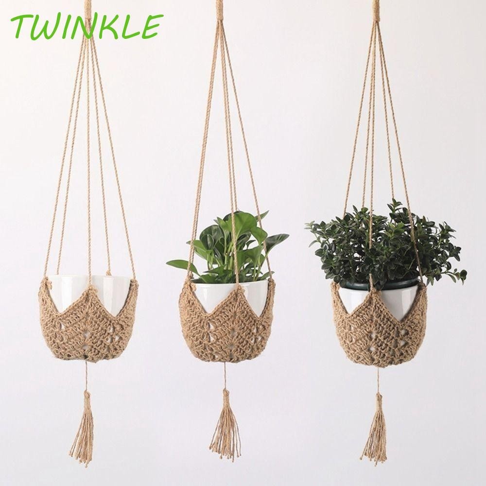 TWINKLE1 Flower Pot Hanging Basket, Hat Shaped Hand Woven Hanging ...