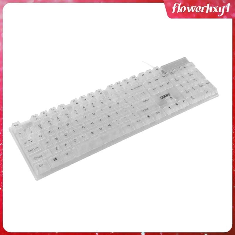 [Flowerhxy1] Wired USB Keyboard Gaming Keyboard 104 Keys Transparent ...