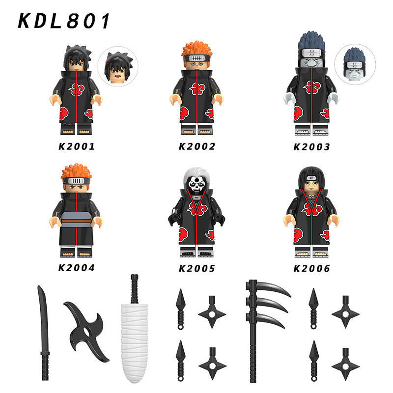 Compatible with Lego Naruto Building Blocks Naruto Akatsuki Organization Uchiha with Tosasuke Educational Assembly Toy Minifi