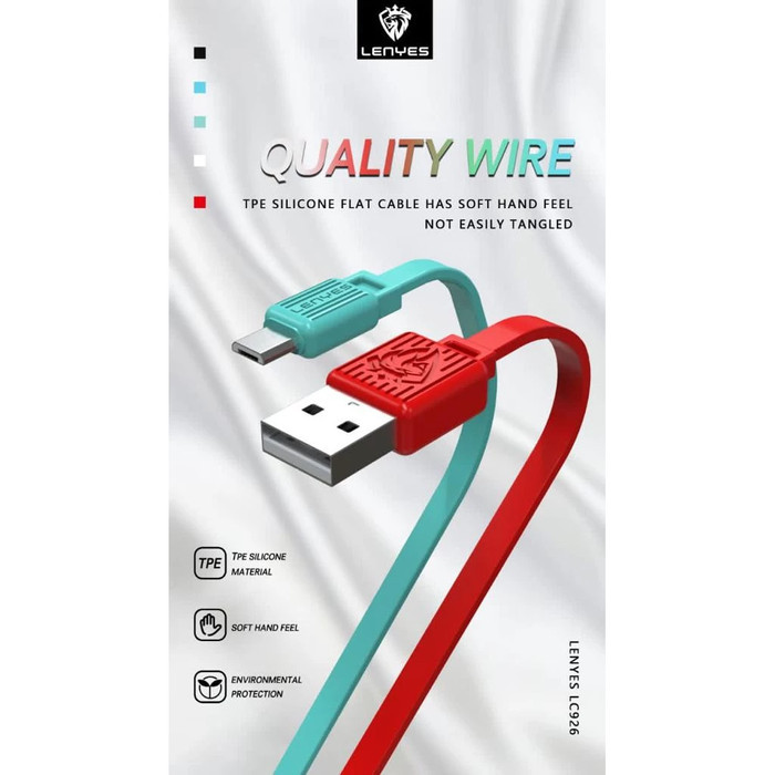LENYES LC926 Micro Type C Lightning 2.4a anti putus fast charging universal sync data cable kabel ca - Gambar 3