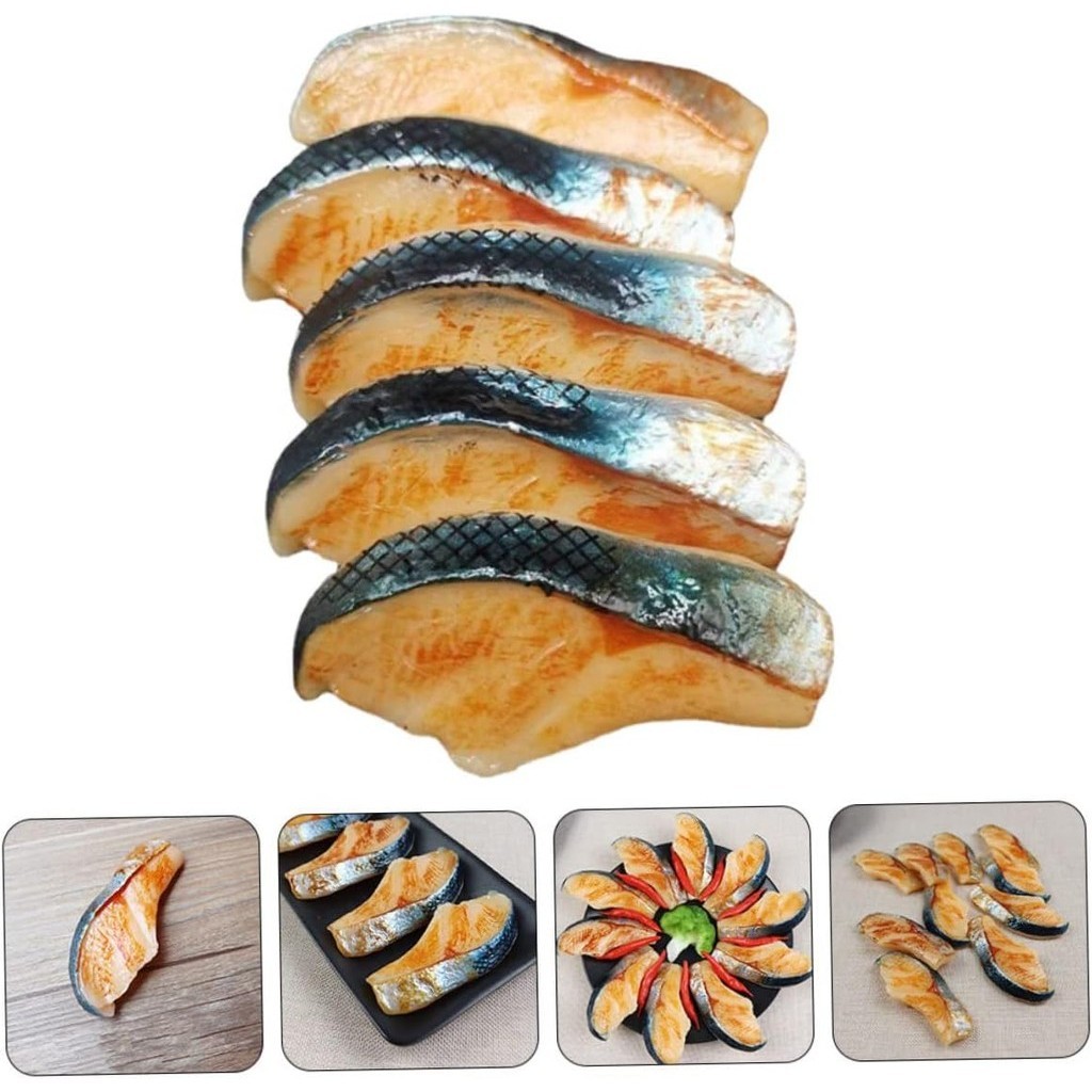 5pcs Imitation Fish Nuggets Lifelike Toy Food Lifelike Pretend Food ...