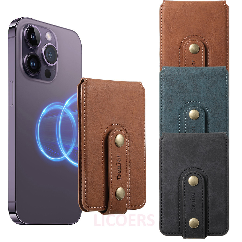 Vintage Leather Magsafe Card Holder for iPhone 15 14 13 12 11