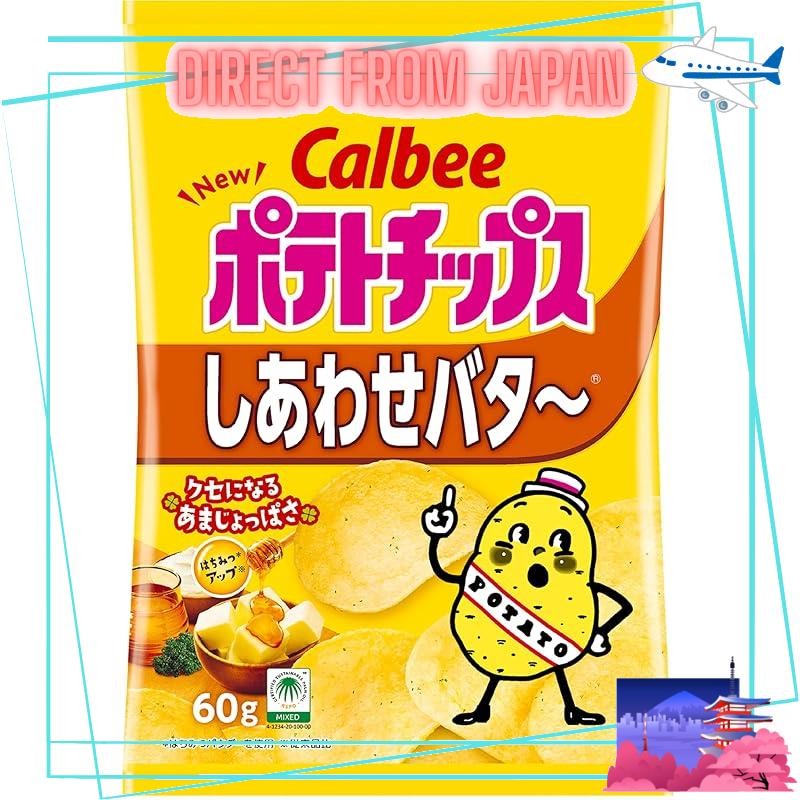 Calbee Potato Chips Happy Butter 60g×12 Bags Snack Party Appetizer ...