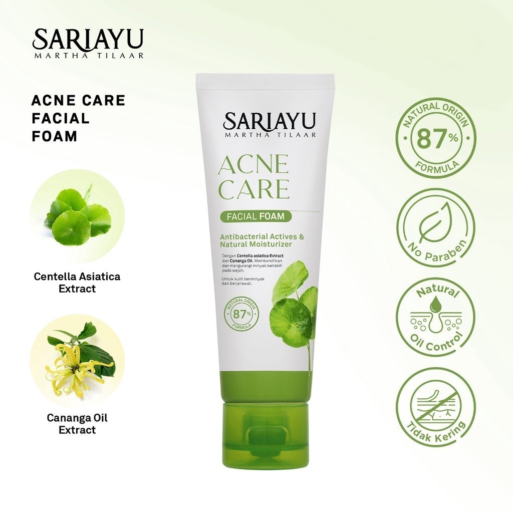 Sariayu Acne Care Facial Foam 75gr - Sari Ayu / Merah Jingga Official - Gambar 3