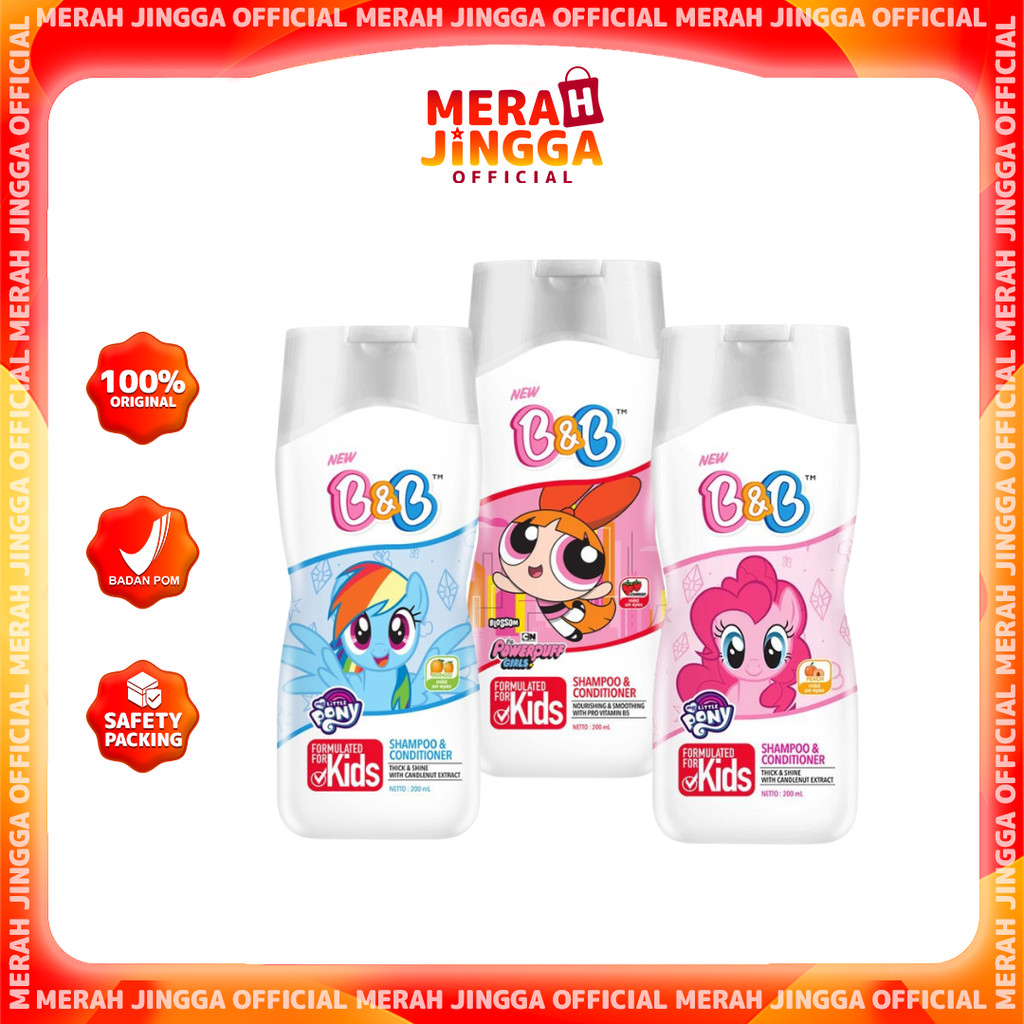 B&B Kids Shampoo & Conditioner 200ml - BnB / Merah Jingga Official