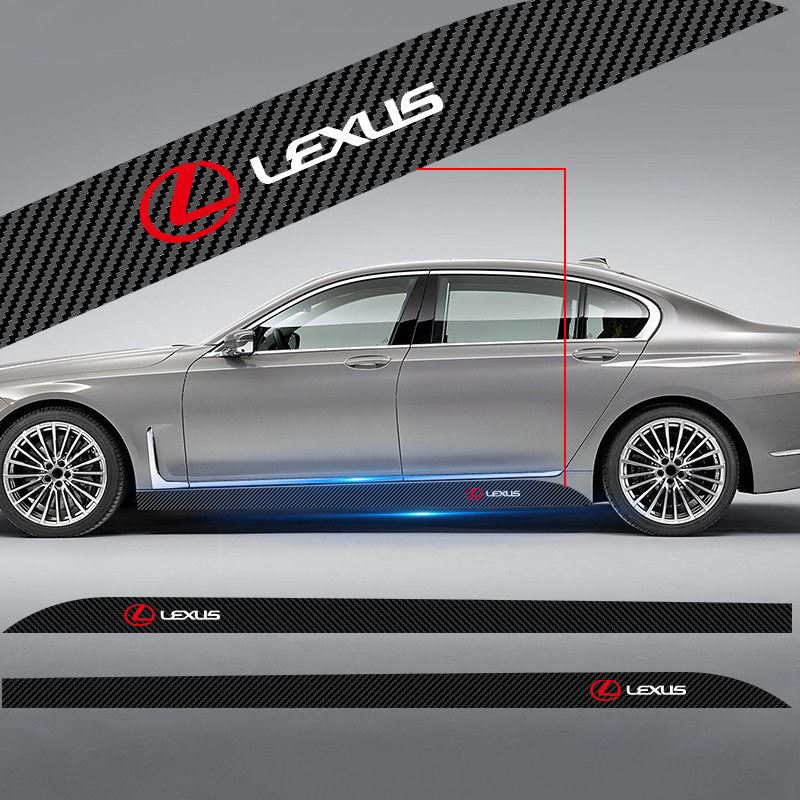 2pcs Car Door Side Skirt Car Body Decal Carbon Fiber Stickers For Lexus ...