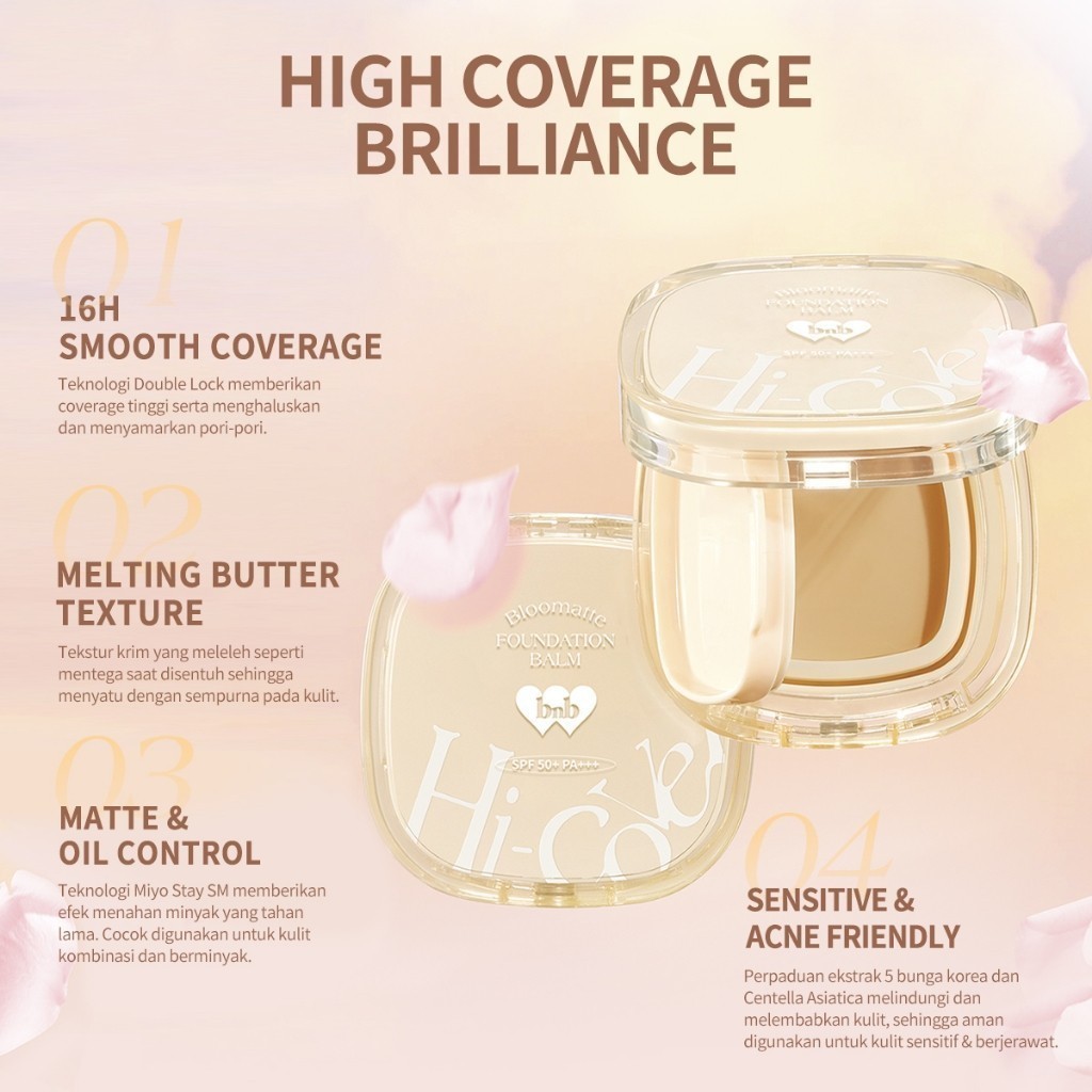 BNB barenbliss Bloomatte Hi-cover Foundation Balm / Merah Jingga Official - Gambar 3