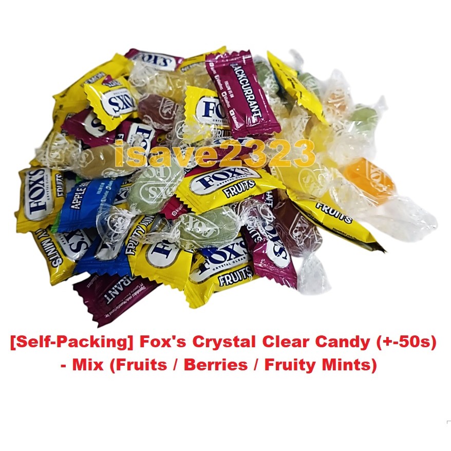 [Self-Packing] Fox's Crystal Clear Candy Oval Candy (+-50s / Pack ...