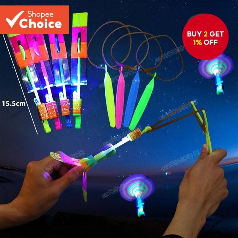 5/10pcs Amazing Light Toy Helicopter Rotating LED Flying Toy Rubber ...