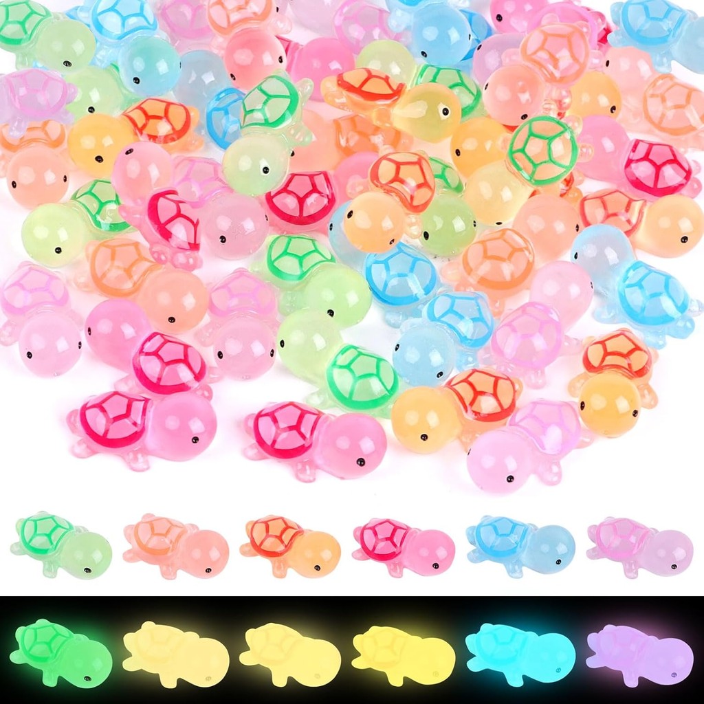 Mini Sea Turtle Figurines,30pcs Glow in The Dark Turtle Figure for ...