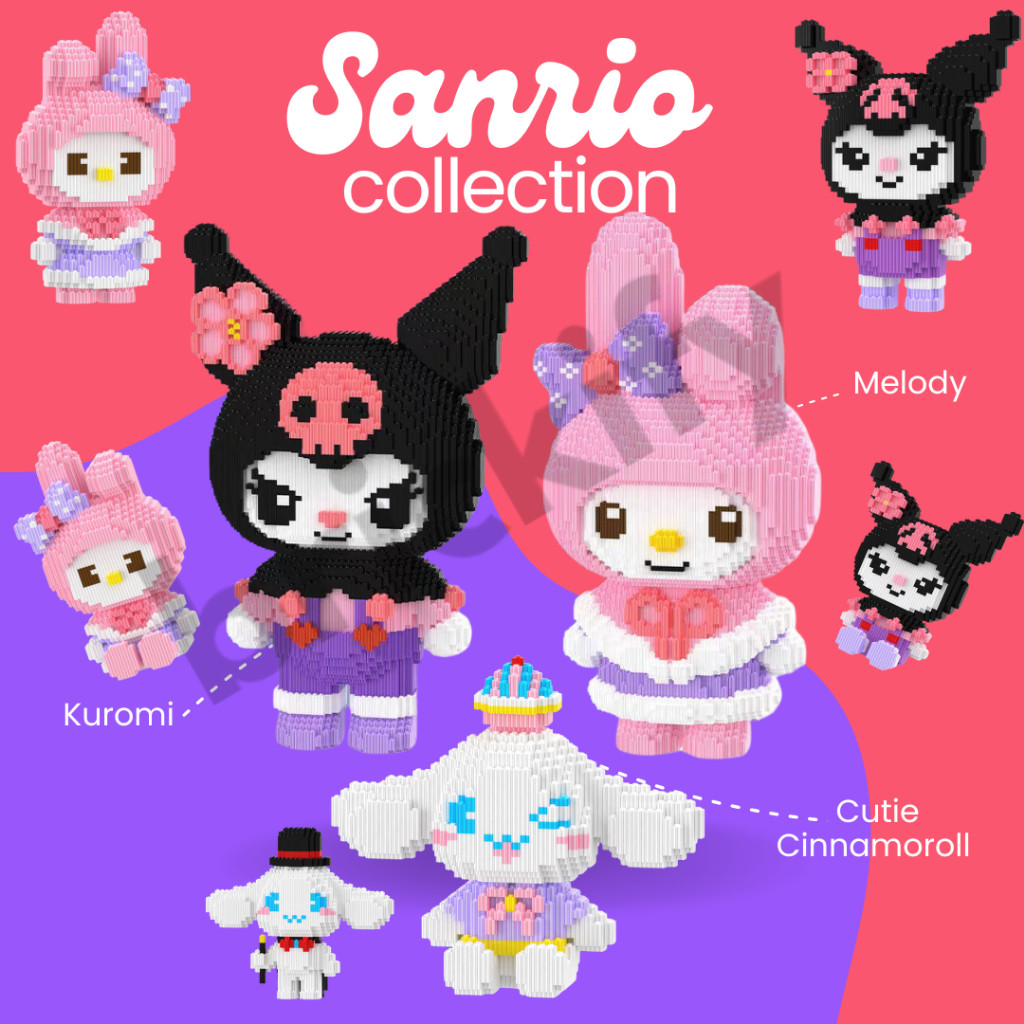 SANRIO COLLECTION SERIES Connection Block Assemble Brick Building Block ...