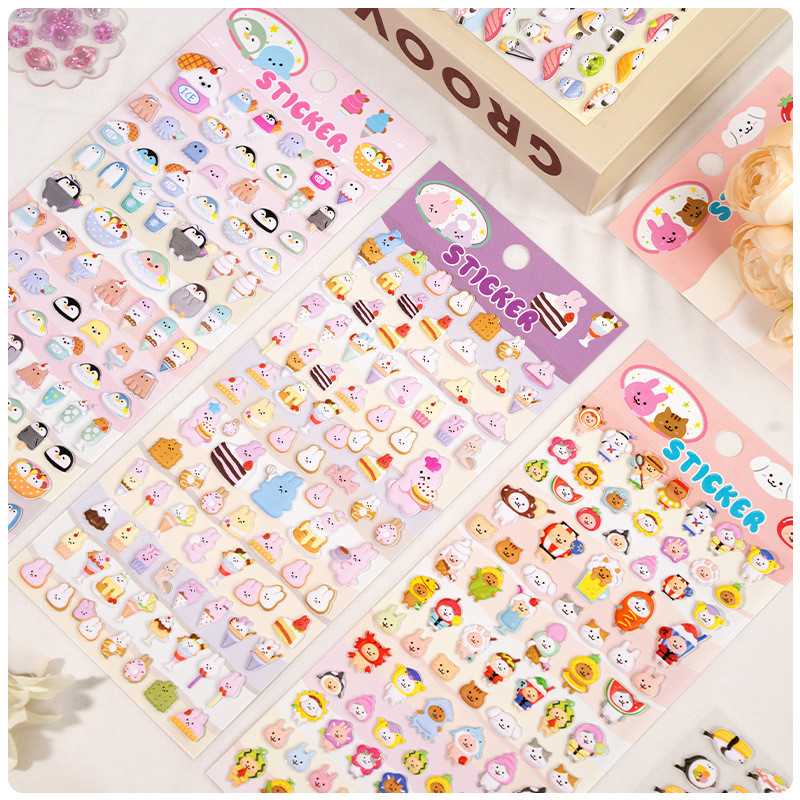 Stickers - 3D Embossed Sticker Sheet AFTERS Pets & Food Decorative ...