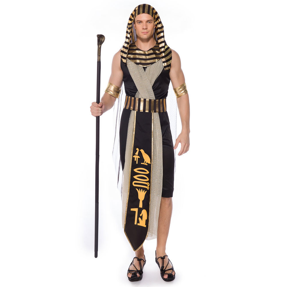 Fantasia Adult Egypt Egyptian King Pharaoh Costumes Cosplay for Men Halloween Purim Mardi Gras Fancy Dress Shopee Singapore